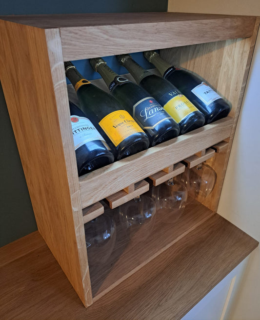 Wine and glass display rack - with personalisation option